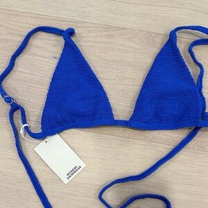 Monday Swimwear Barbados Crinkle Cobalt Blue Bikini Top